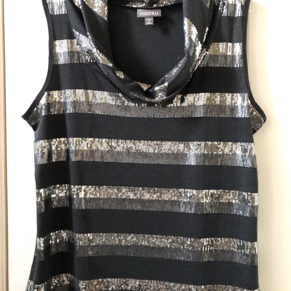 Roz & Ali Sequin Cowl Neck Top